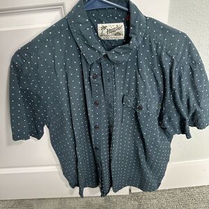 Howler Brothers Men's blue and white dotted Short-Sleeve Button-Up Shirt